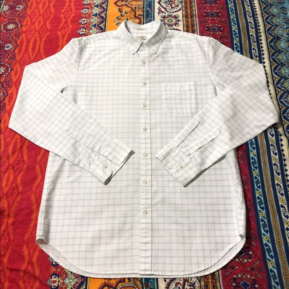 J.CREW MEN’s WOVEN LIGHTWEIGHT BUTTON DOWN. CRISP WHITE& PALE BLUE..!IMMACULATE! - Picture 2 of 4